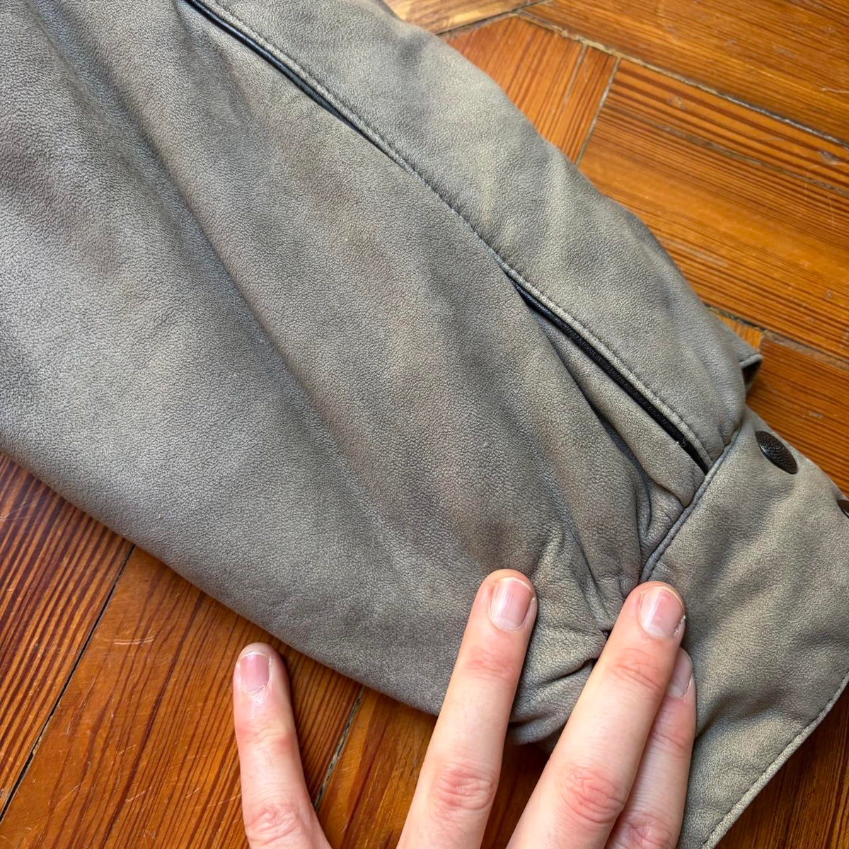 1980s Valentino Pelle Jacket Grey M