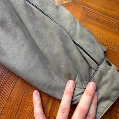 1980s Valentino Pelle Jacket Grey M