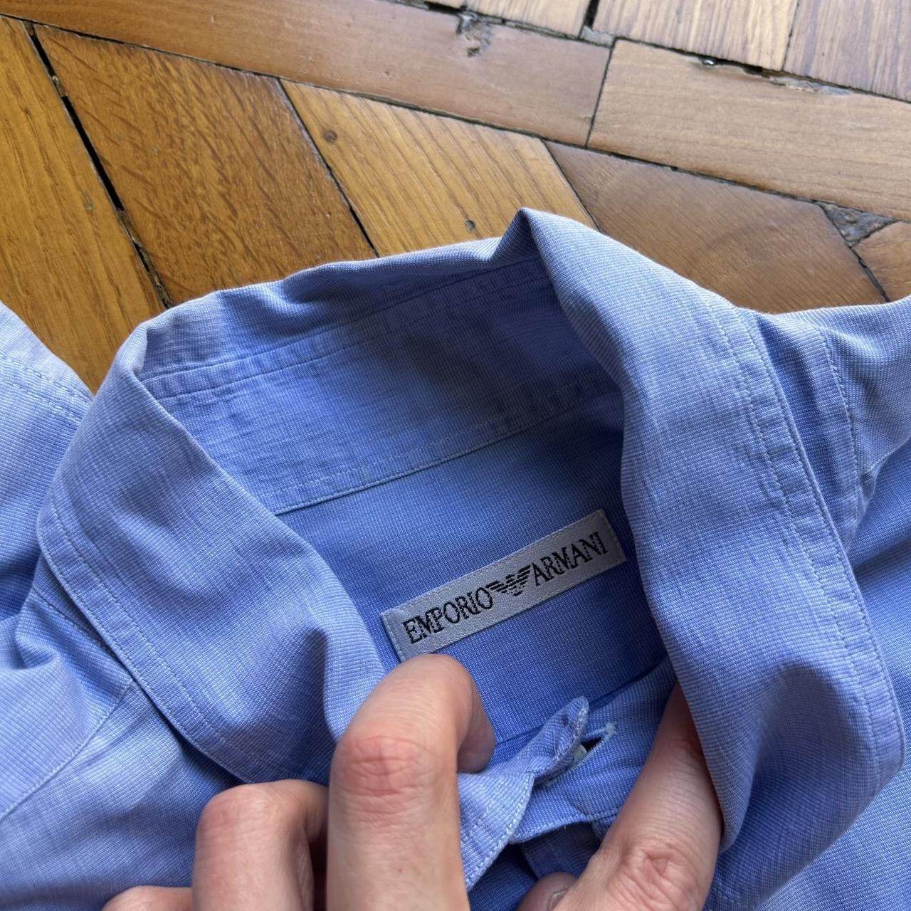 1990s Emporio Armani Shirt Blue XL
