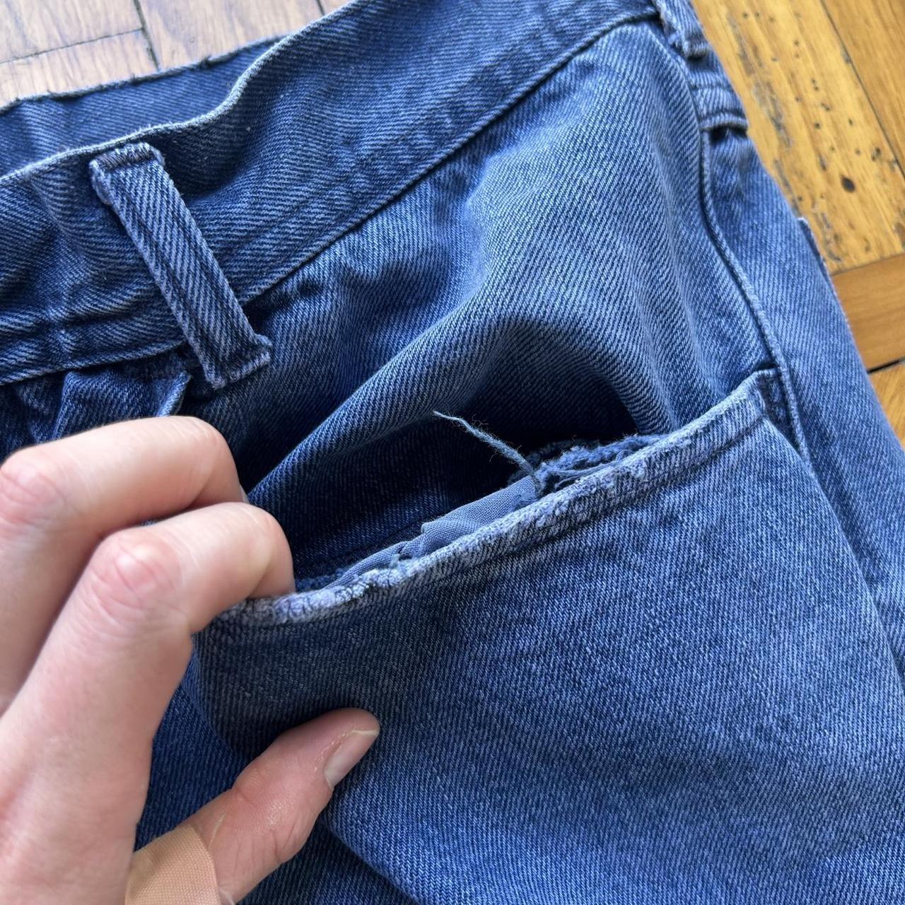 1990s Stone Island Patch Jeans Blue 36W 28L