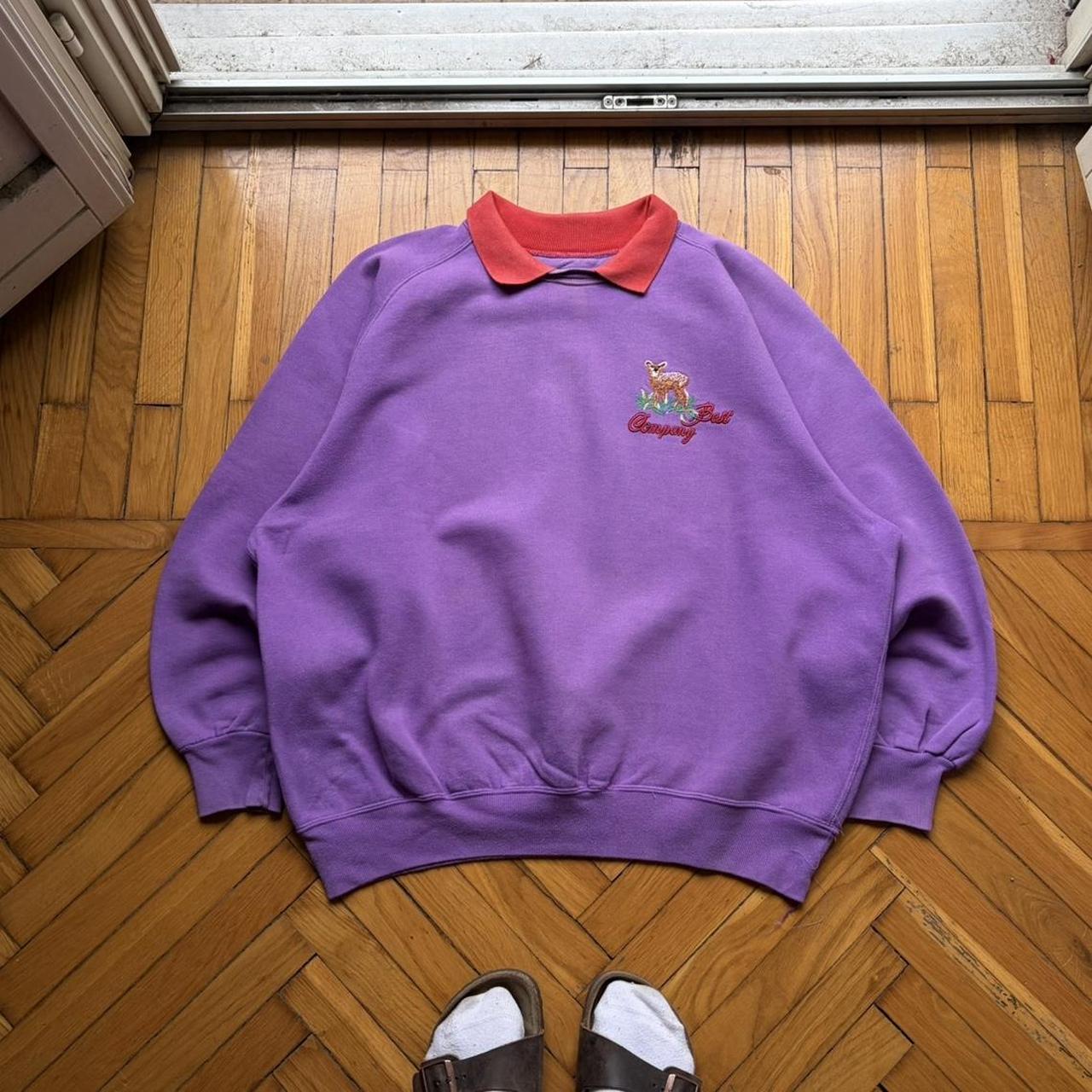 1980s Best Company Sweatshirt Purple XXL