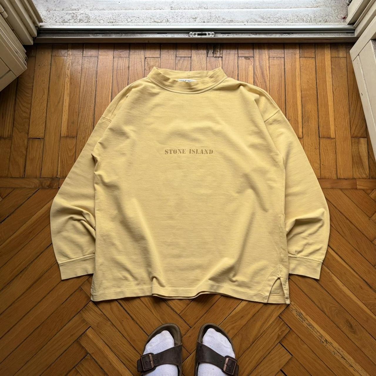 1990s Stone Island LS T Shirt Yellow L