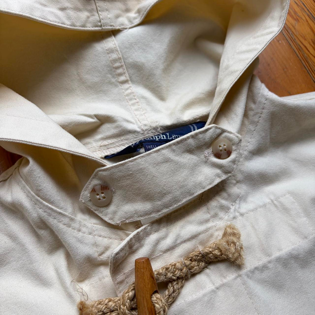 1990s Ralph Lauren Duffle Coat Cream L