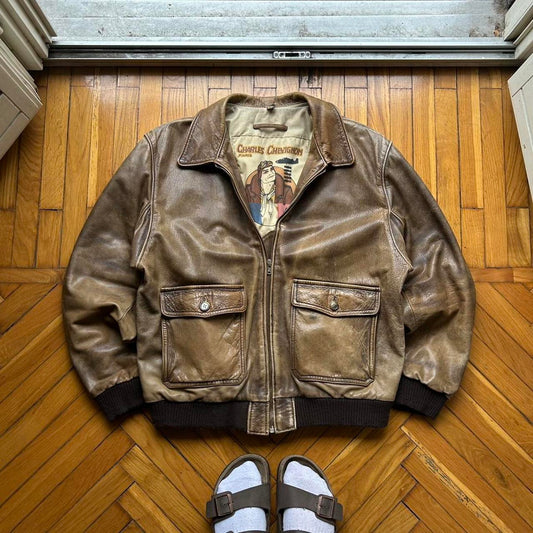 1990s Charles Chevignon Leather Jacket L