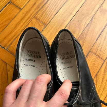 1980s Stone Island Marina Shoes Black UK 10.5
