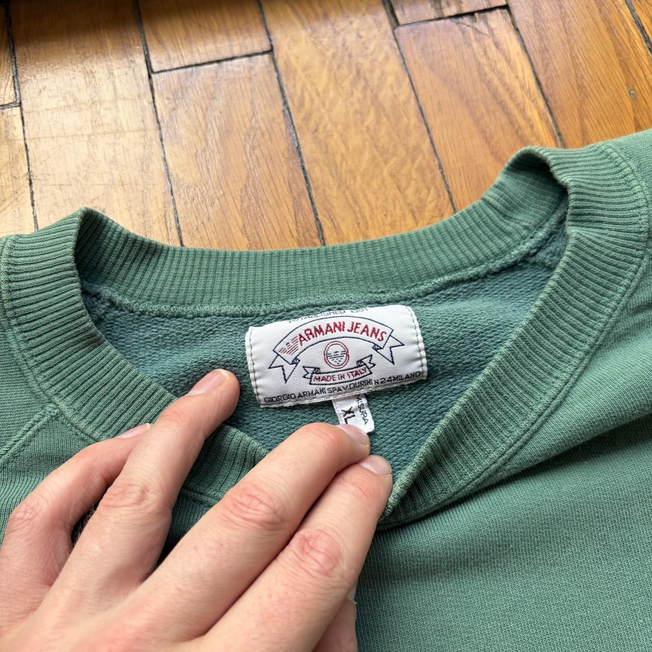 1990s Armani Jeans Sweatshirt Green XL
