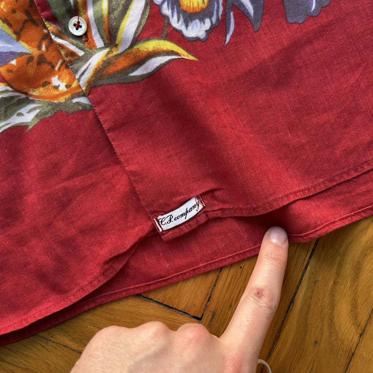 1990s CP Company Floral Shirt Red L