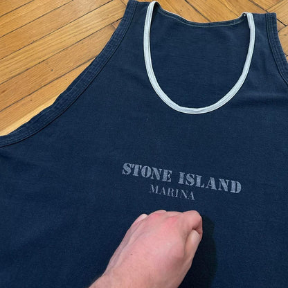 1980s Stone Island Marina Vest Navy M