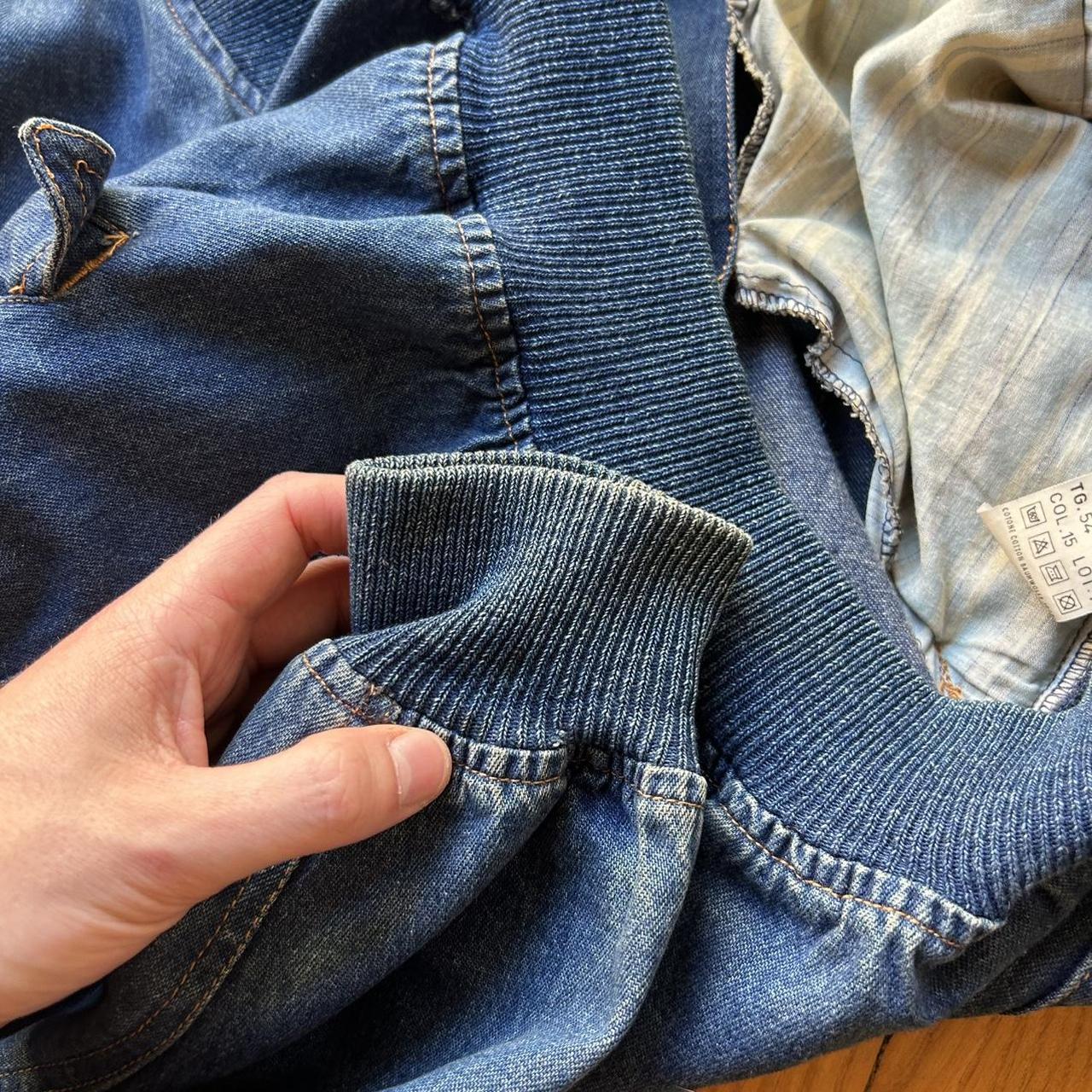 1980s Emporio Armani Denim Bomber Jacket XL