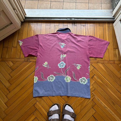 1980s CP Company Floral Polo Shirt L