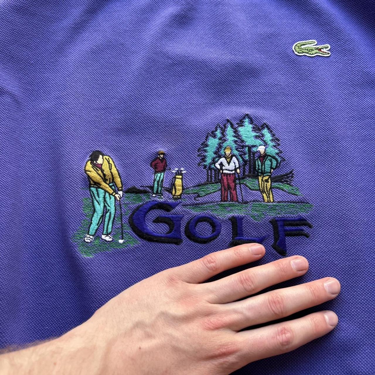 1990s Lacoste Golf Sweatshirt Purple XXL