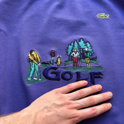 1990s Lacoste Golf Sweatshirt Purple XXL