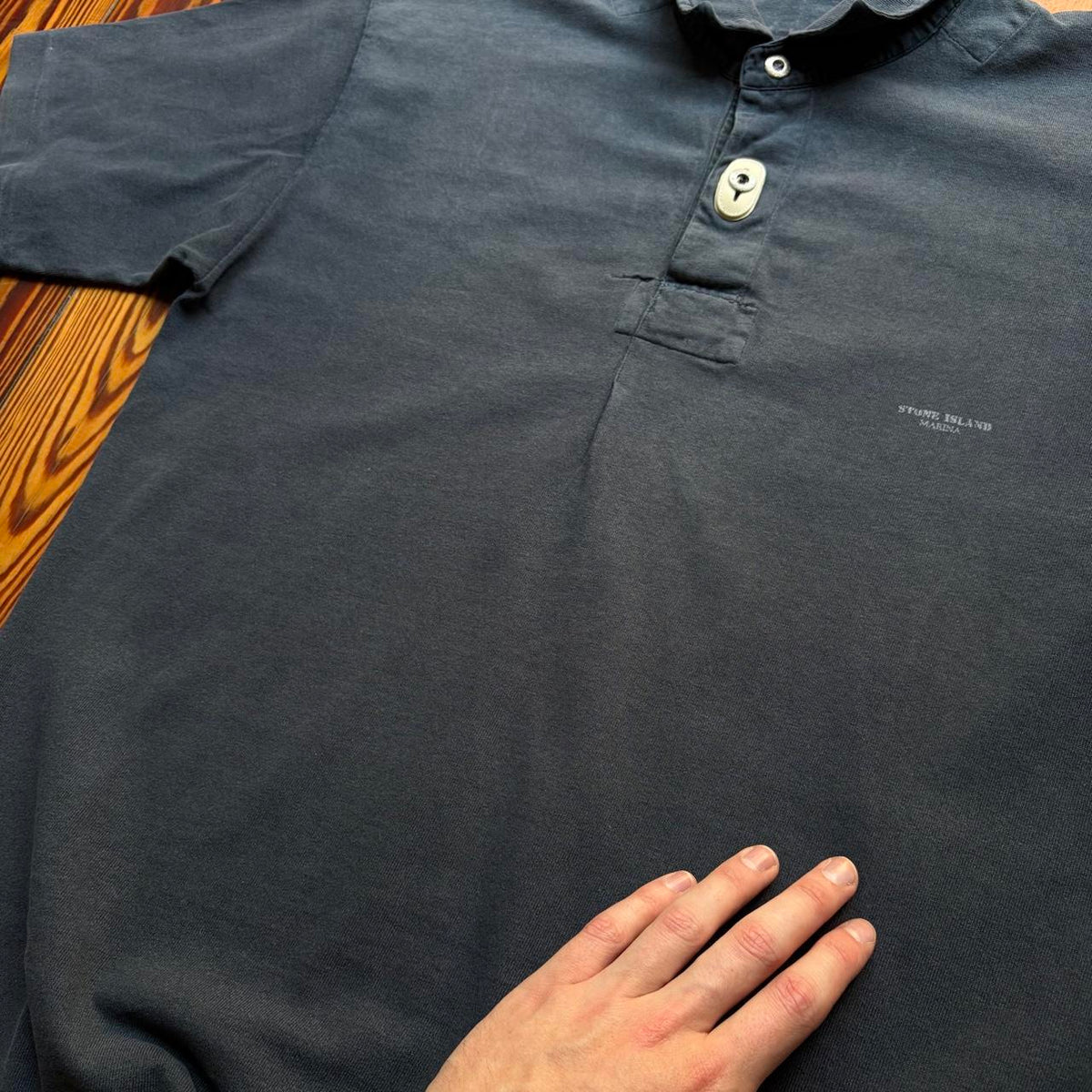 1980s Stone Island Marina Polo Shirt Black M