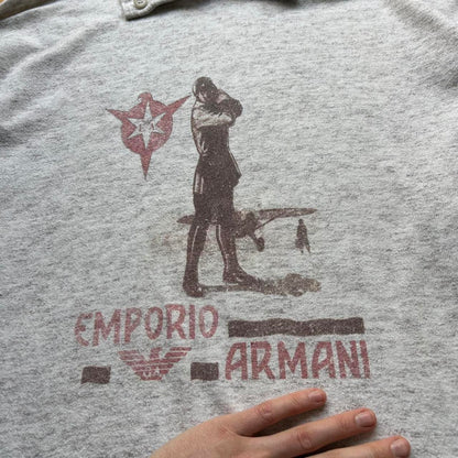 1980s Emporio Armani Graphic Sweatshirt Grey XL