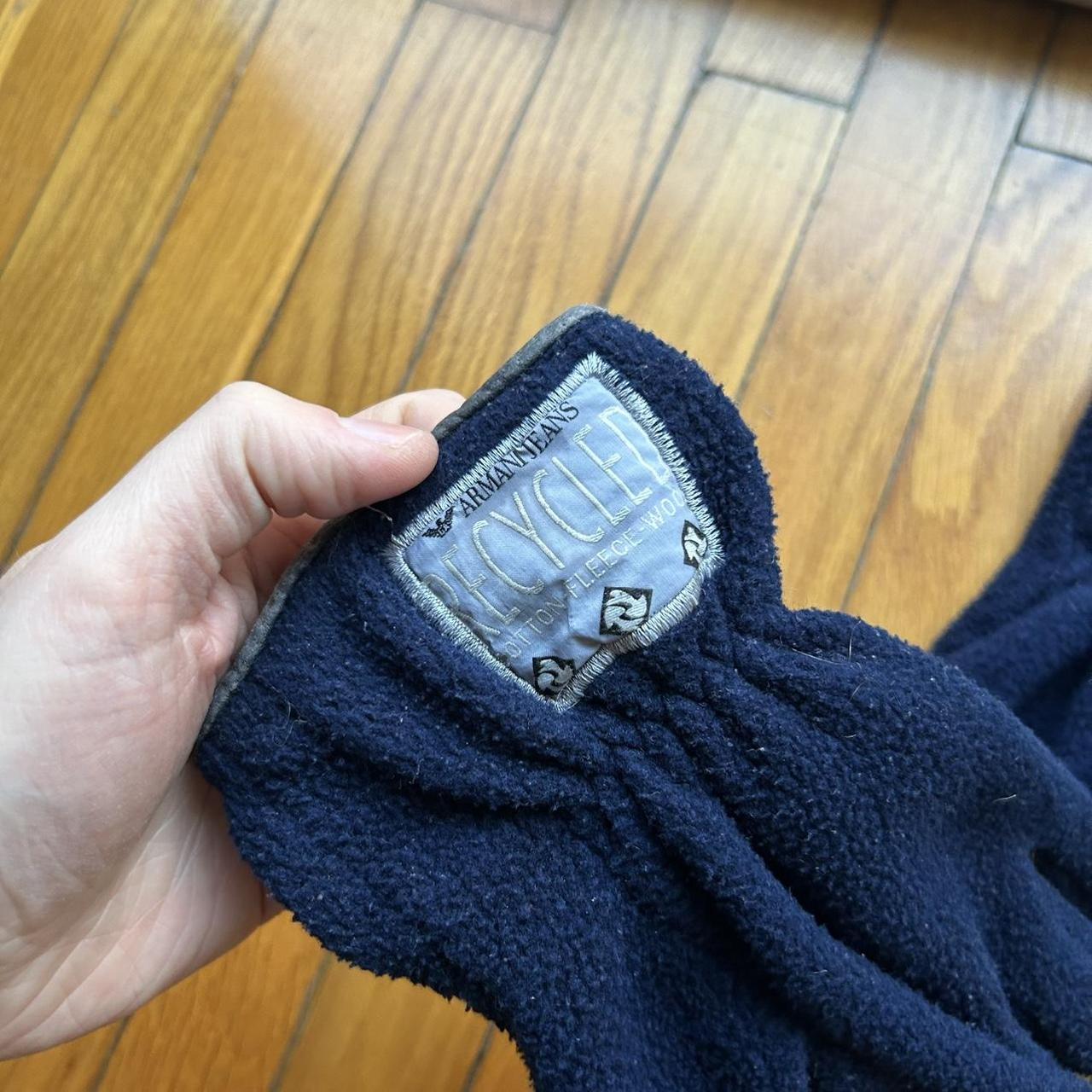 1990s Armani Jeans Fleece Gloves Navy OS