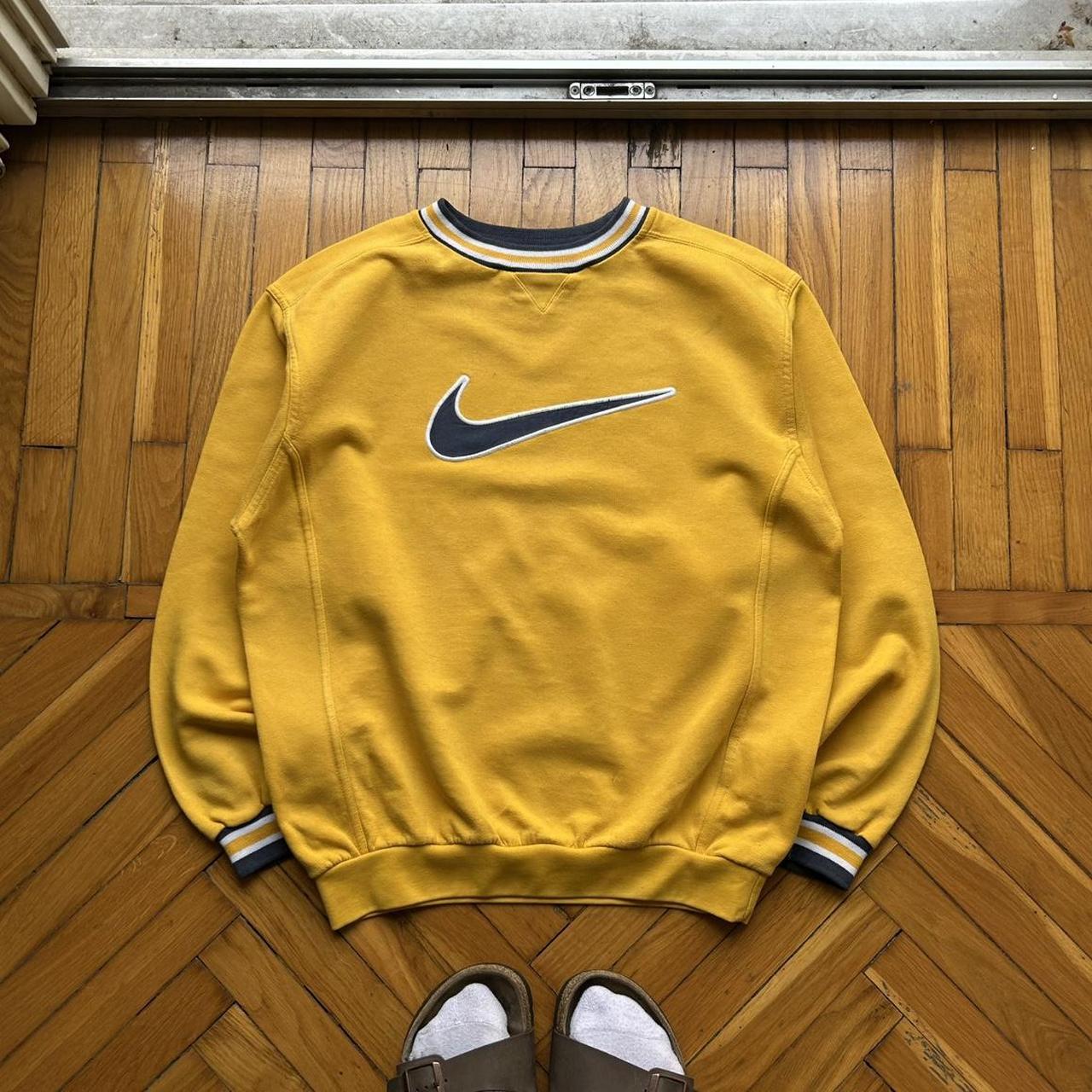 1990s Nike Swoosh Sweatshirt Yellow S