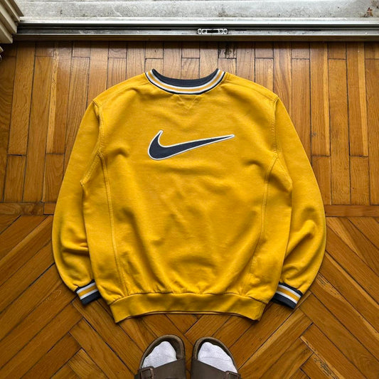 1990s Nike Swoosh Sweatshirt Yellow S