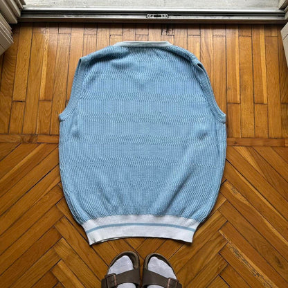 1980s Cerruti 1881 Knitted Vest Blue XL