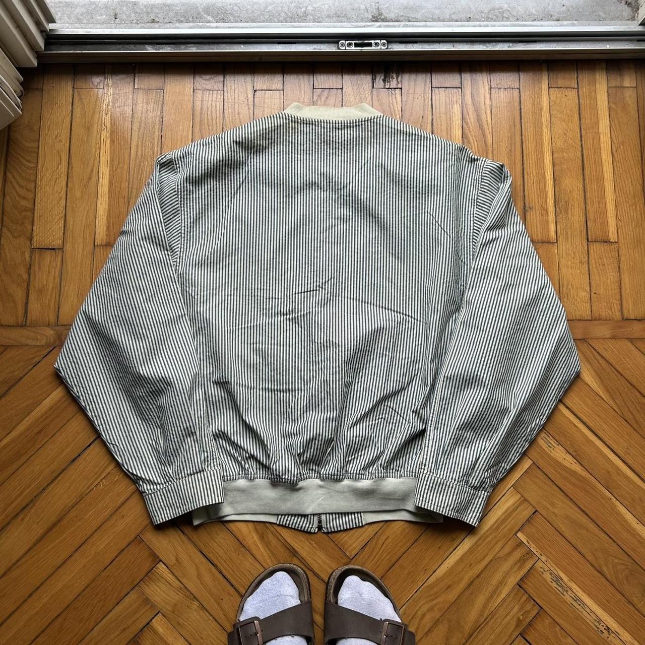 1990s Burberry Pinstriped Bomber Jacket M