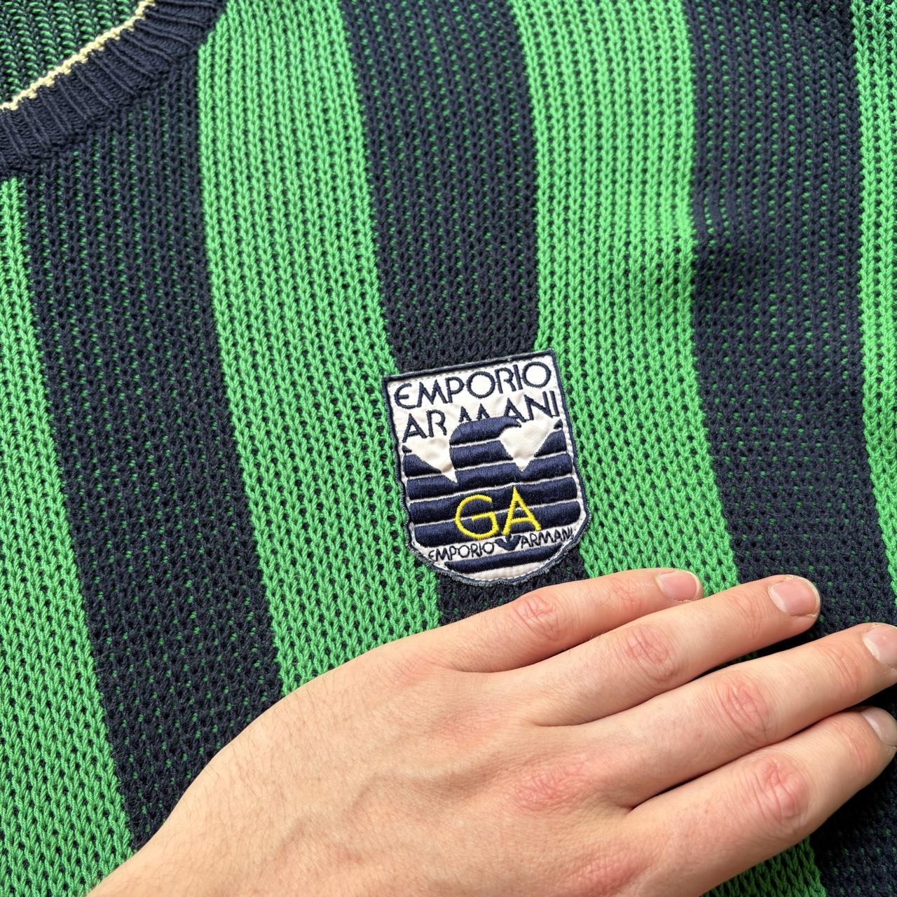1980s Emporio Armani Striped Knitted Jumper L