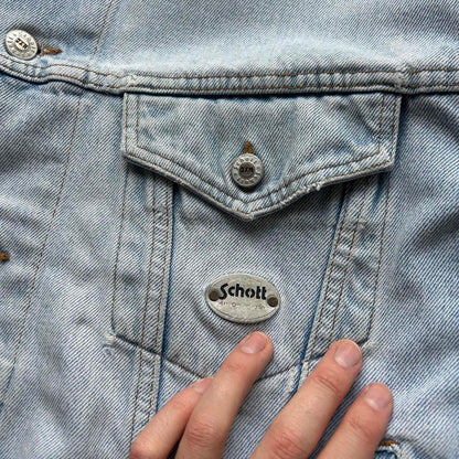 1990s Schott Denim Jacket Blue L