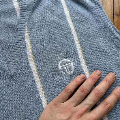 1980s Sergio Tacchini Knitted Vest Blue M