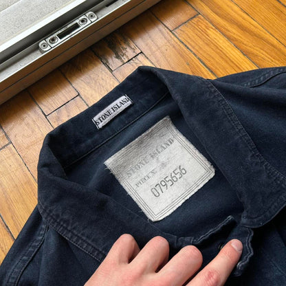 1987 Stone Island Script Carpenter Jacket Navy XL