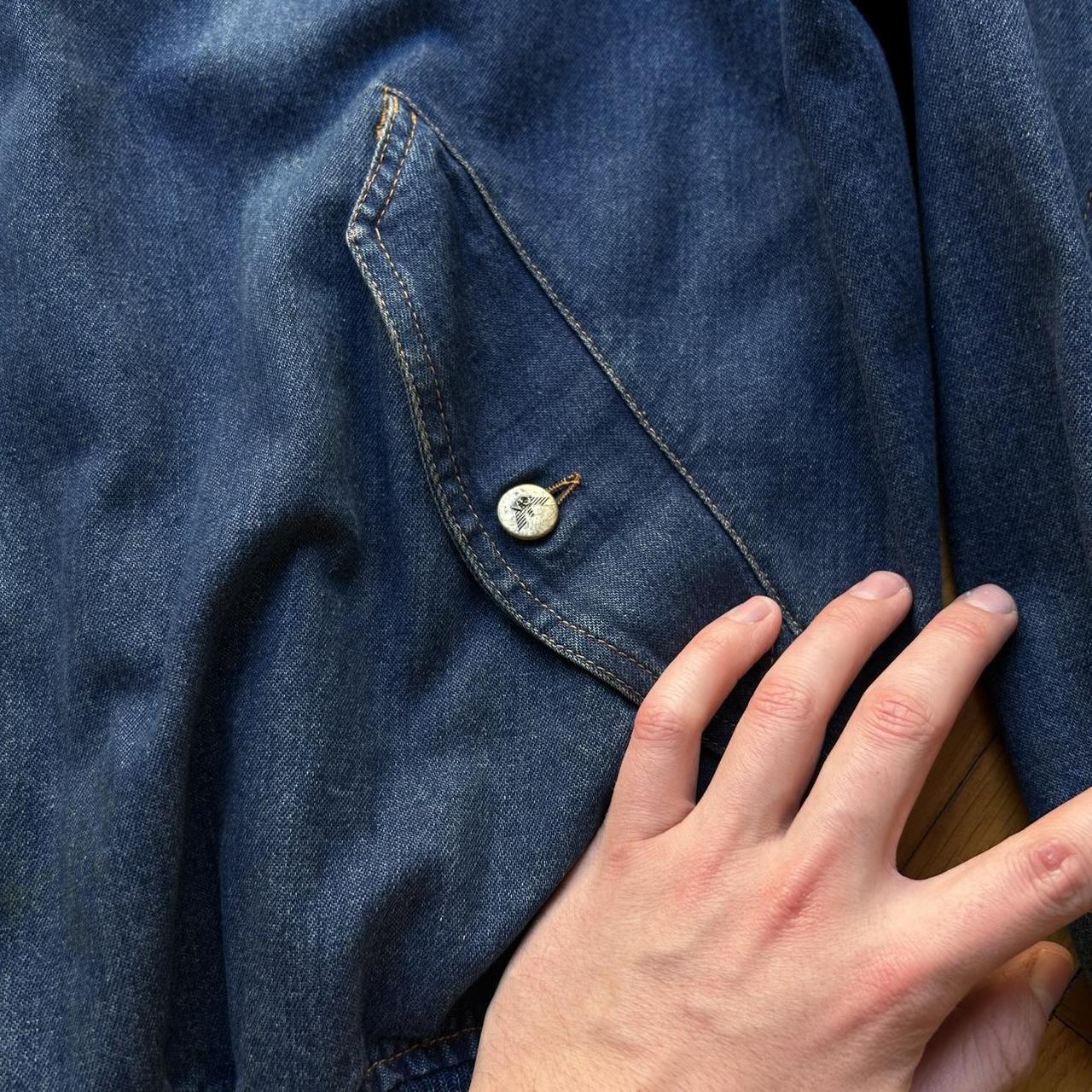 1980s Emporio Armani Denim Bomber Jacket XL