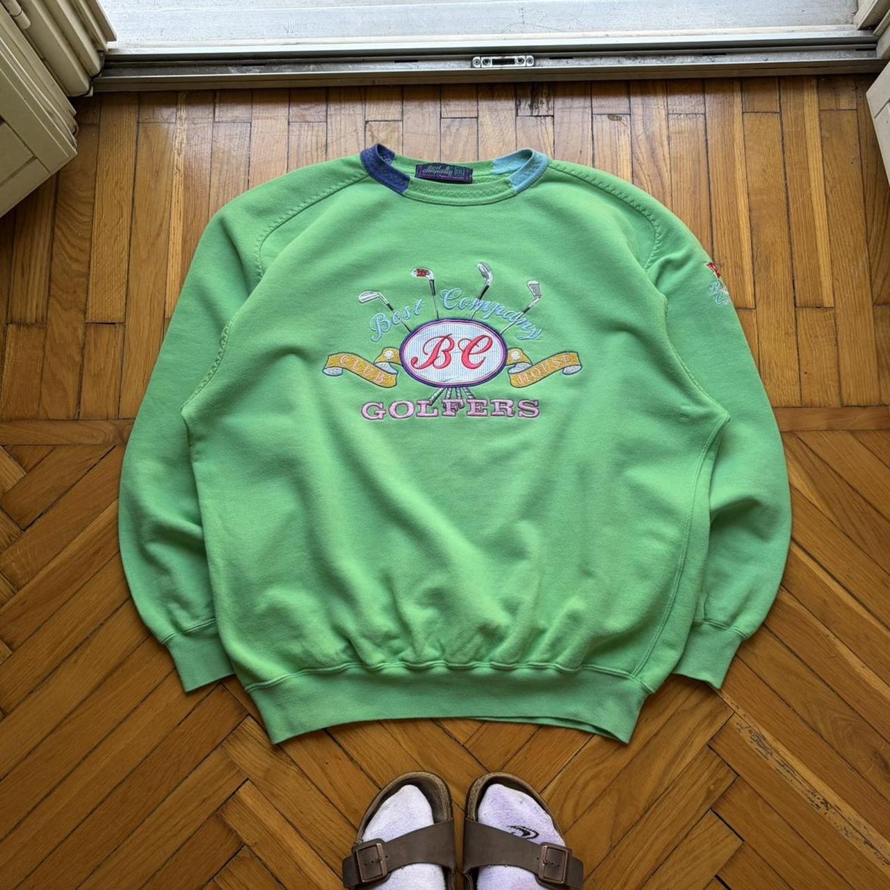 1990s Best Company Golf Sweatshirt Green XXL