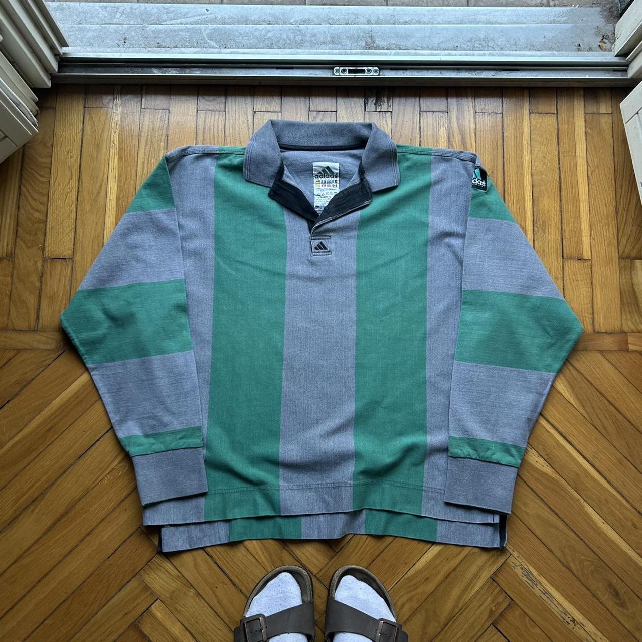 1990s Adidas Equipment Polo Shirt Striped L