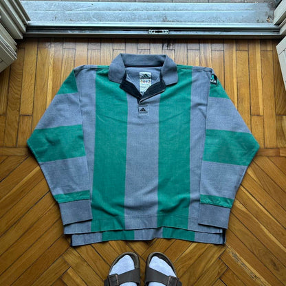 1990s Adidas Equipment Polo Shirt Striped L