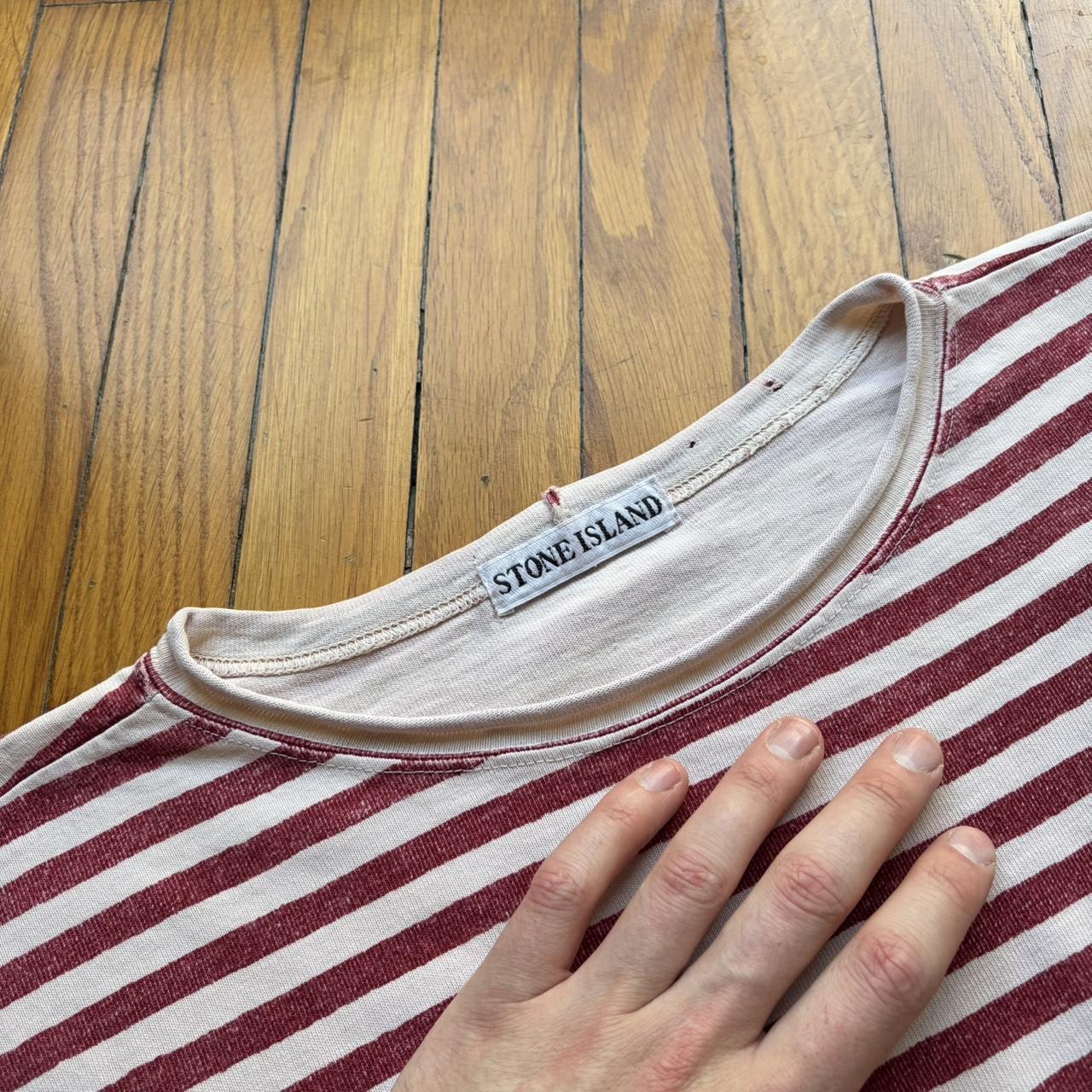 1990s Stone Island Marina Striped T Shirt M