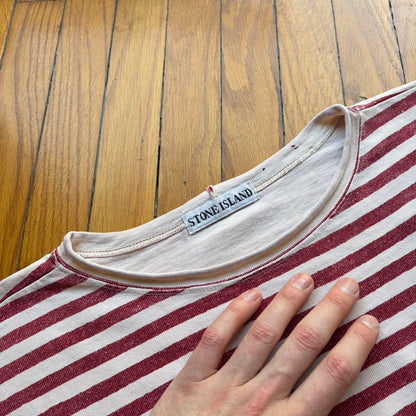 1990s Stone Island Marina Striped T Shirt M