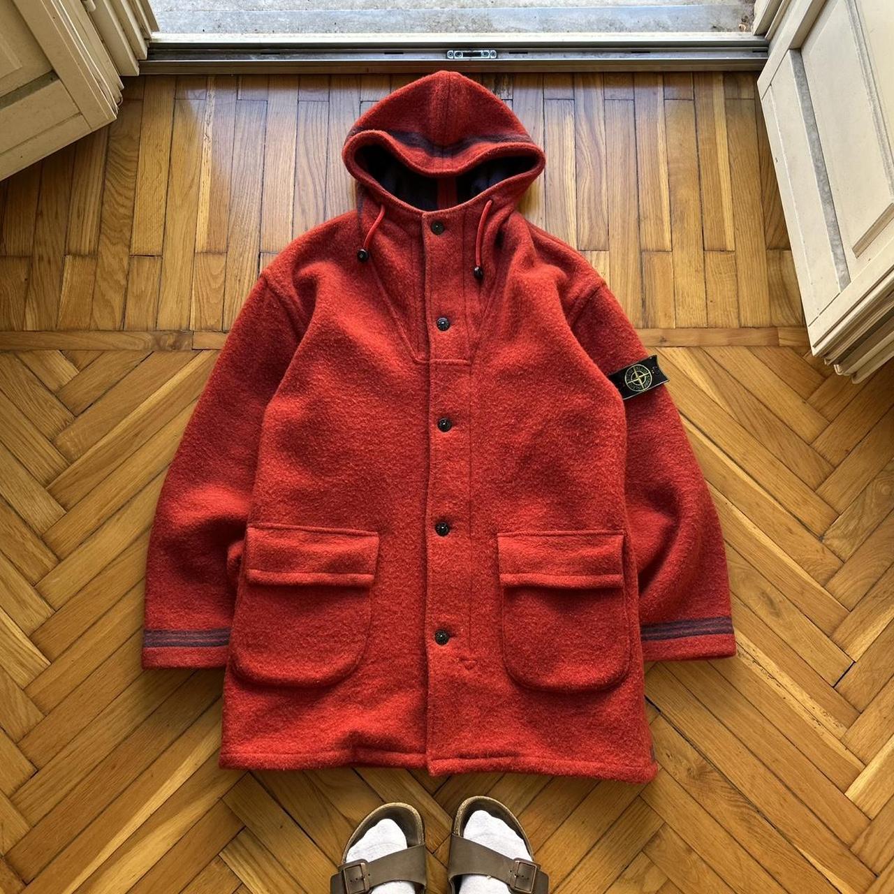 1980s Stone Island Montgomery Duffle Coat Red M