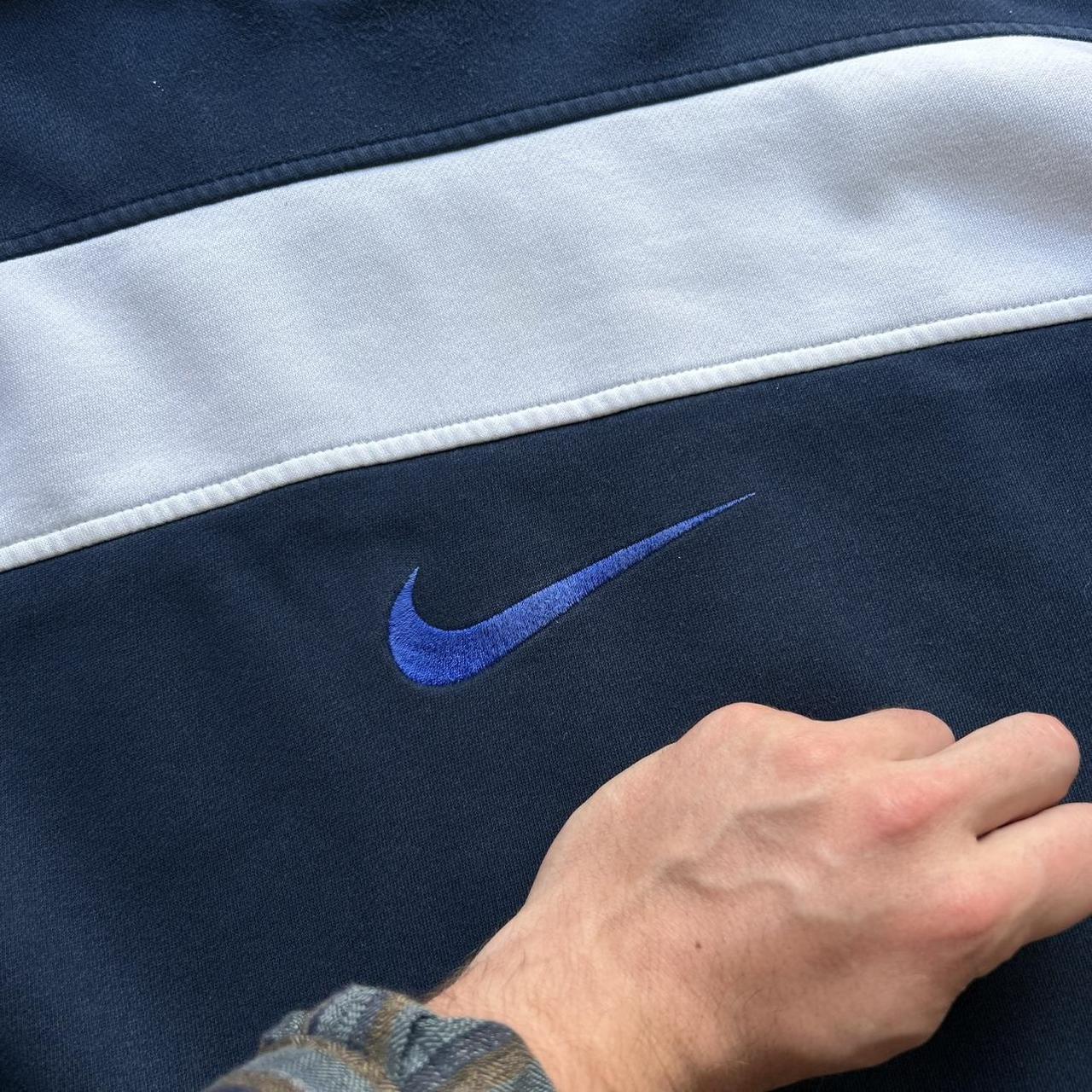 1990s Nike Swoosh Hoodie Navy XL