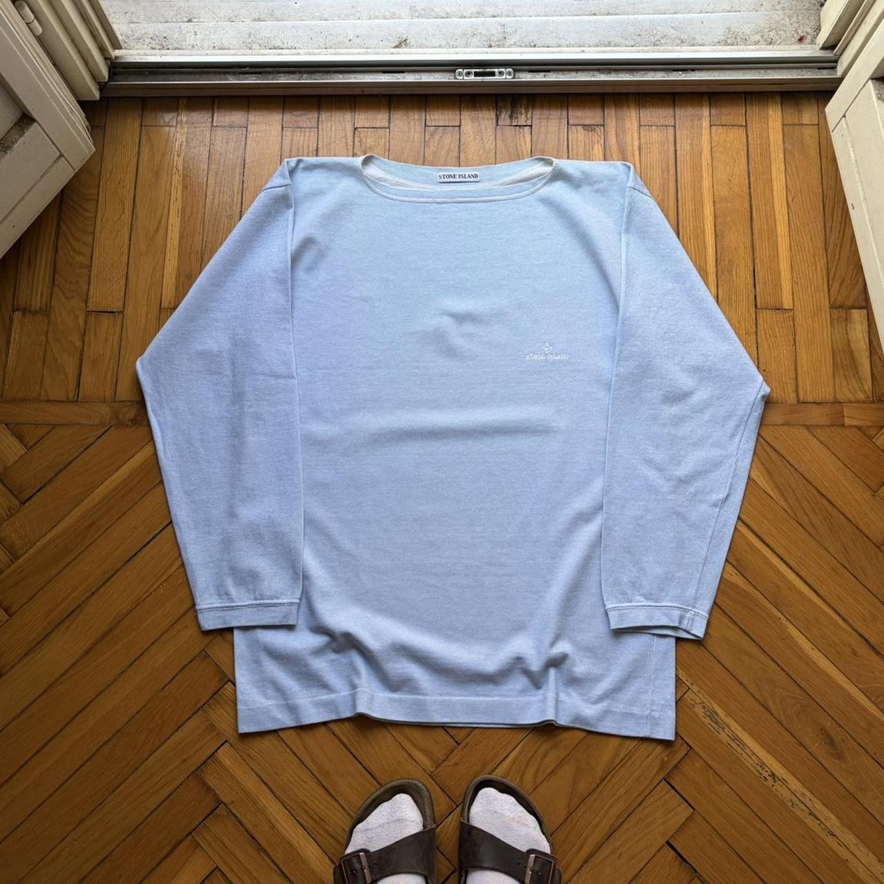 1980s Stone Island LS T Shirt Blue L