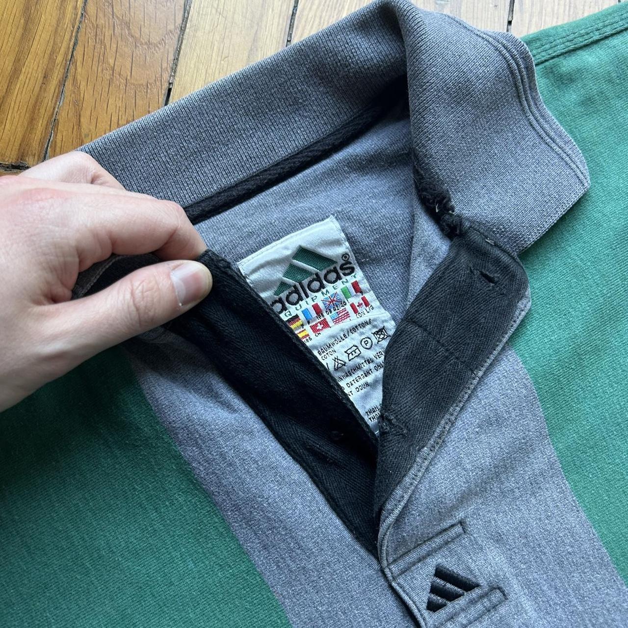 1990s Adidas Equipment Polo Shirt Striped L