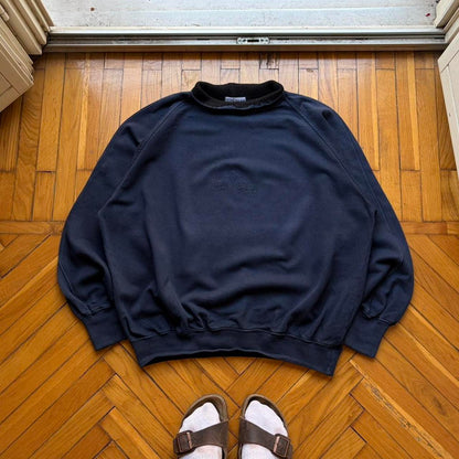 1980s Stone Island Script Sweatshirt Navy XL