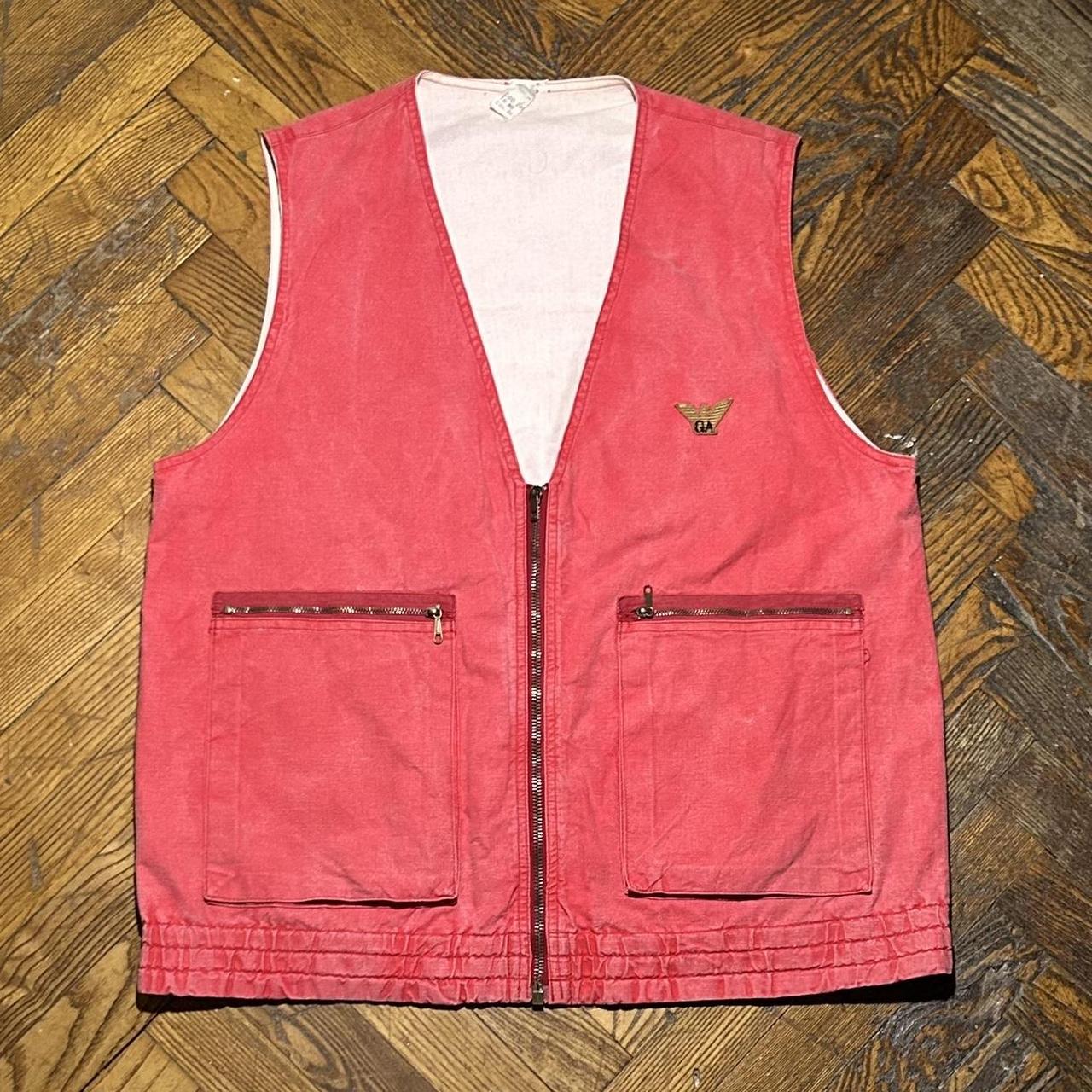1980s Giorgio Armani Gilet Vest Red M