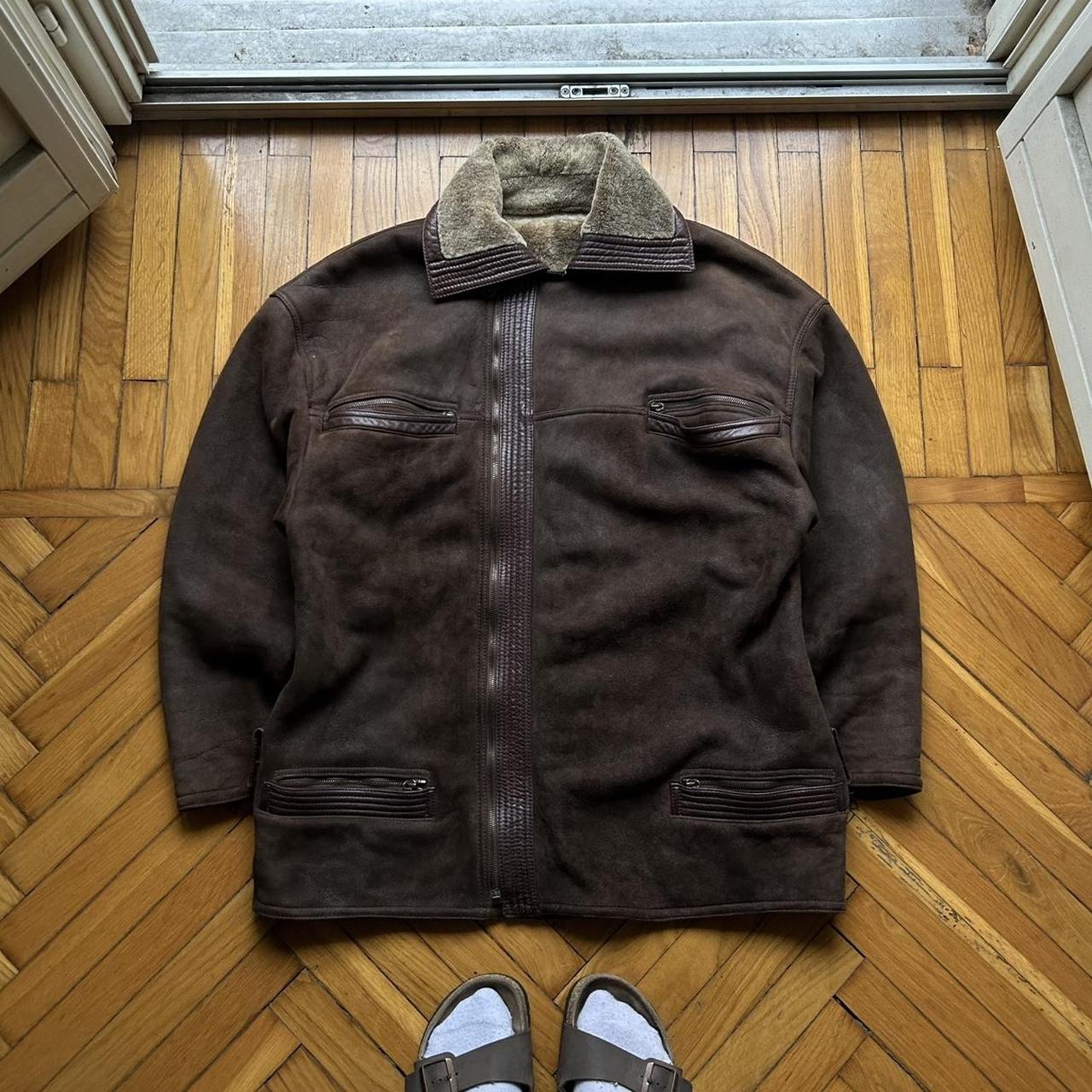 1990s Gianni Versace Suede Shearling Coat L