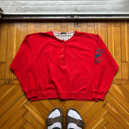 1980s Emporio Armani LS T Shirt Red Women's S