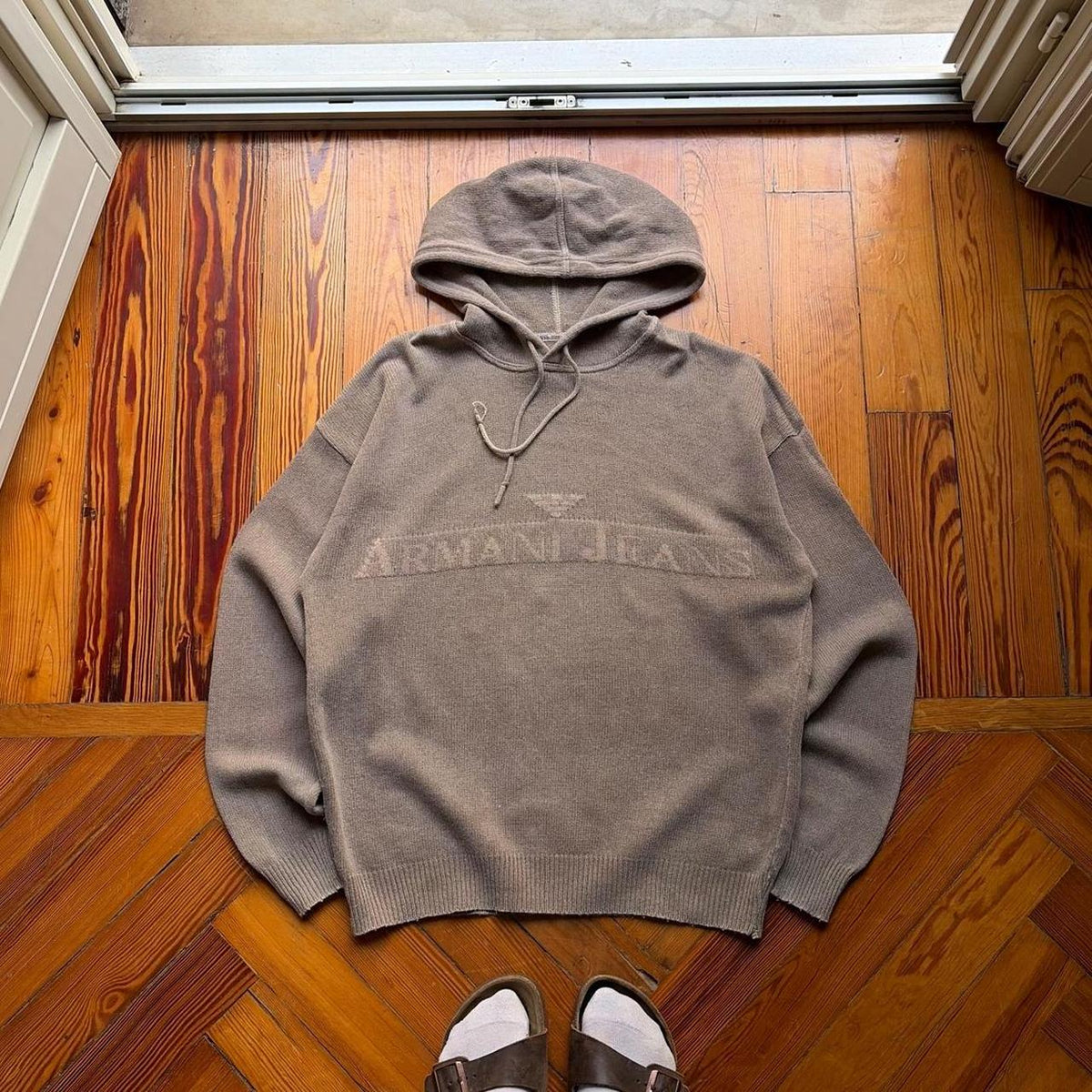 1990s Armani Jeans Knitted Hoodie M