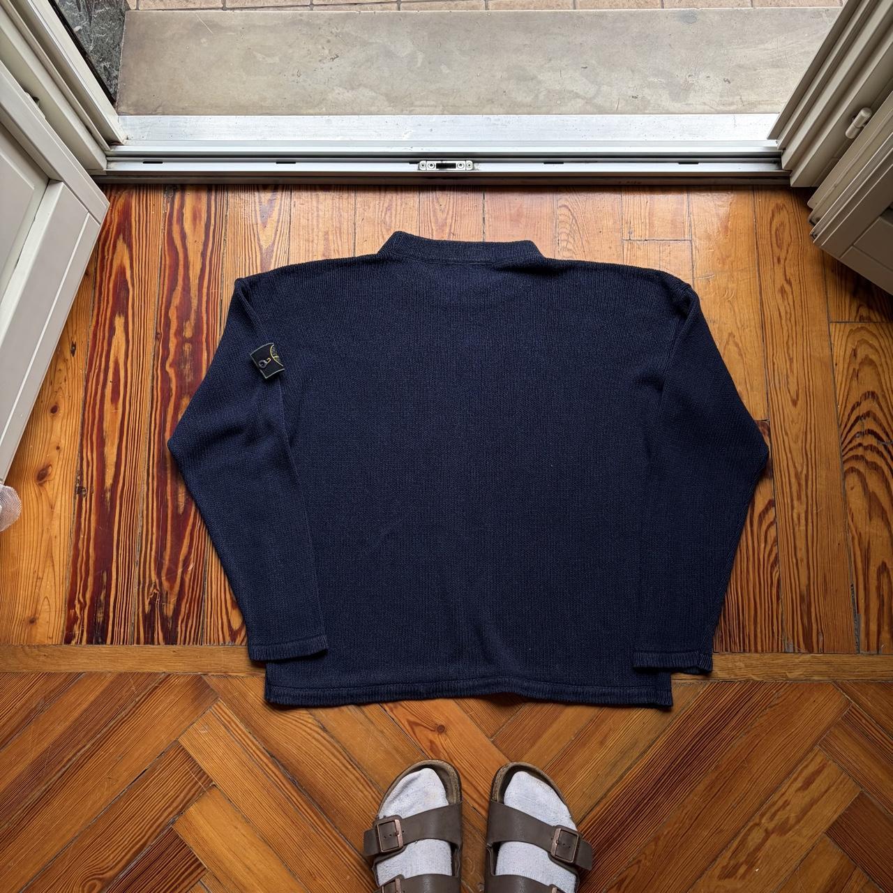 1980s Stone Island Silk Knitted Jumper Navy M