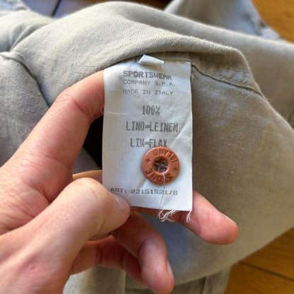 1995 Stone Island Marina Linen Shirt Grey L