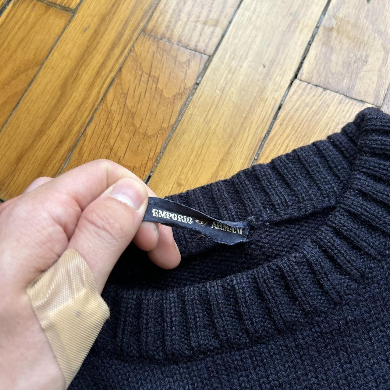 1980s Emporio Armani Knitted Jumper Navy L
