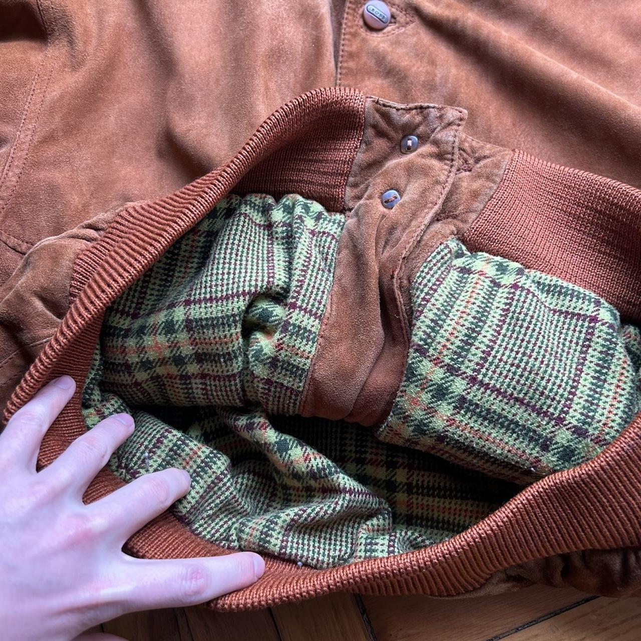 1990s Hugo Boss Suede Leather Jacket XL