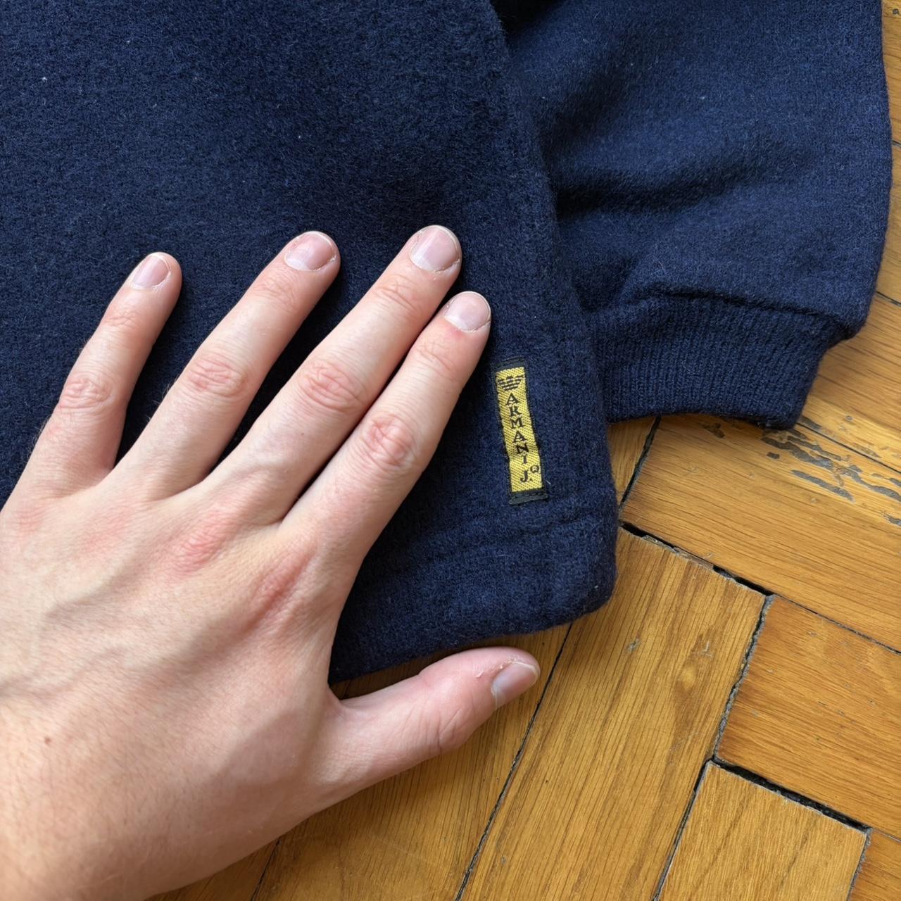 1990s Armani Jeans Hoodie Navy M