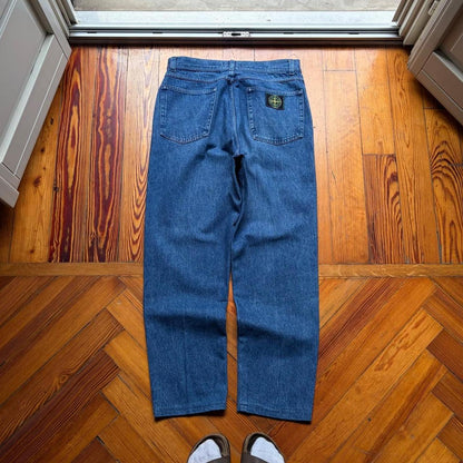 1980s Stone Island Jeans Blue 32W 28L
