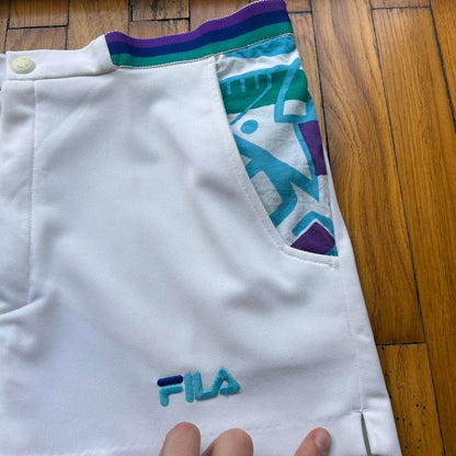 1990s Fila Tennis Shorts White 34W