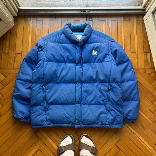 1980s Moncler Grenoble Down Jacket Blue XL